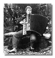 Pauline Oliveros playing the accordian